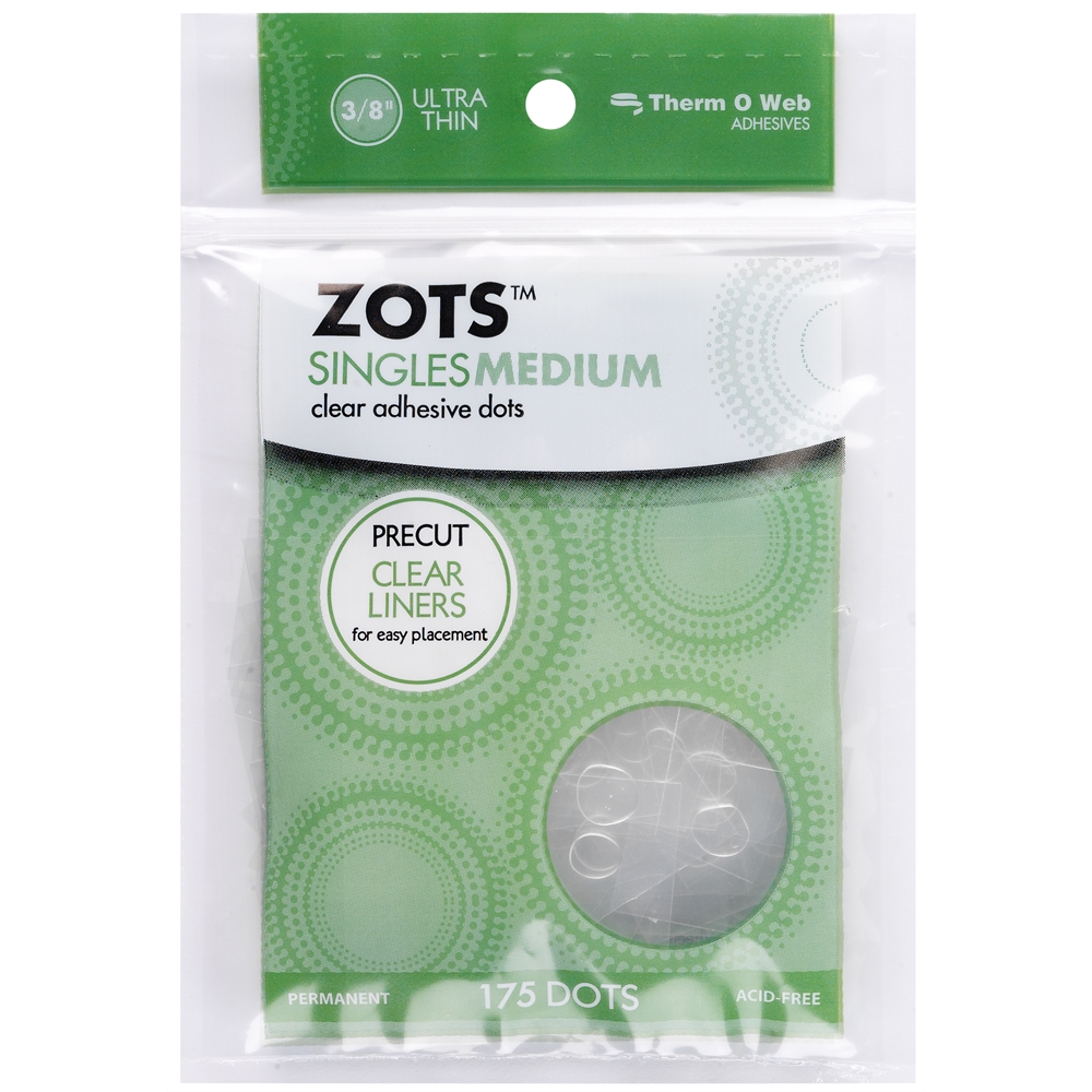 Thermoweb Zots Singles Clear Adhesive DotsMedium 3/8"X1/64" Thick 175