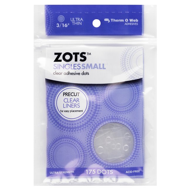 Thermoweb Zots Singles Clear Adhesive Dots Small 3/16"X1/64" Thick 175