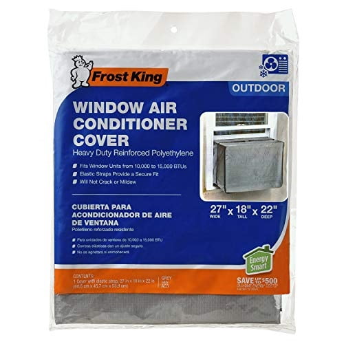 Gray Heavy Duty Reinforced Polyethylene Window Air Conditioner Cover