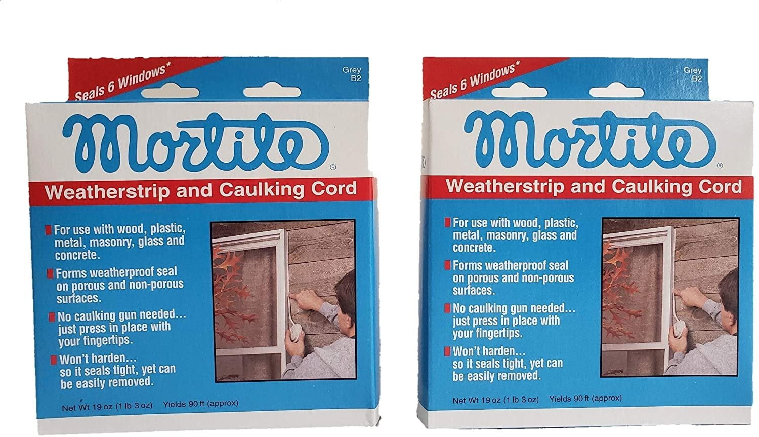 Thermwell B2 90Ft. Gray Mortite Weatherstrip Caulking Cord Quantity 2