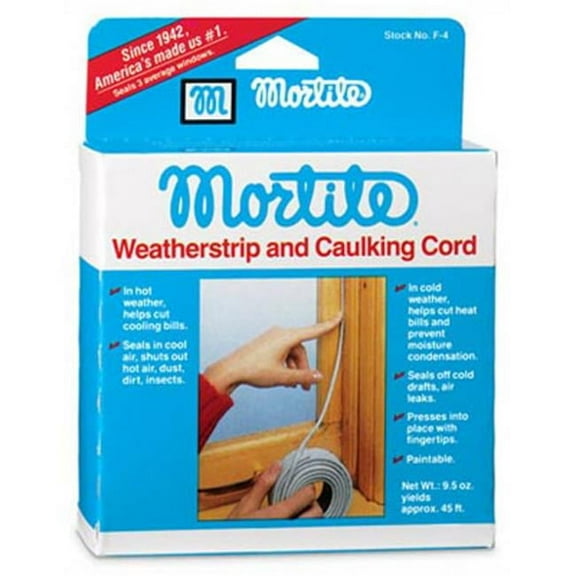 Thermwell F4 45 ft. Mortite Caulking Cord Weather Strip- Gray