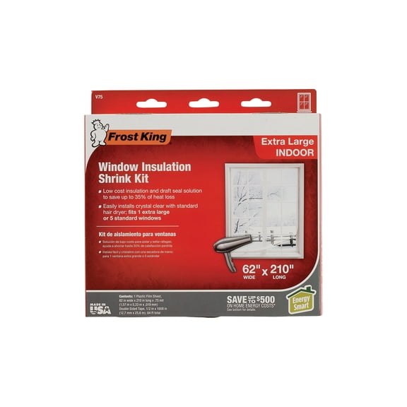 Thermwell Products Co. Frost King Indoor Shrink Film Window Kit For Extra Large Window - Pack of 5