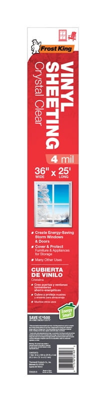  Frost King V4825/4A Crystal Clear Vinyl Sheeting, Clear, 48 x  25' x 4mil. : Patio, Lawn & Garden