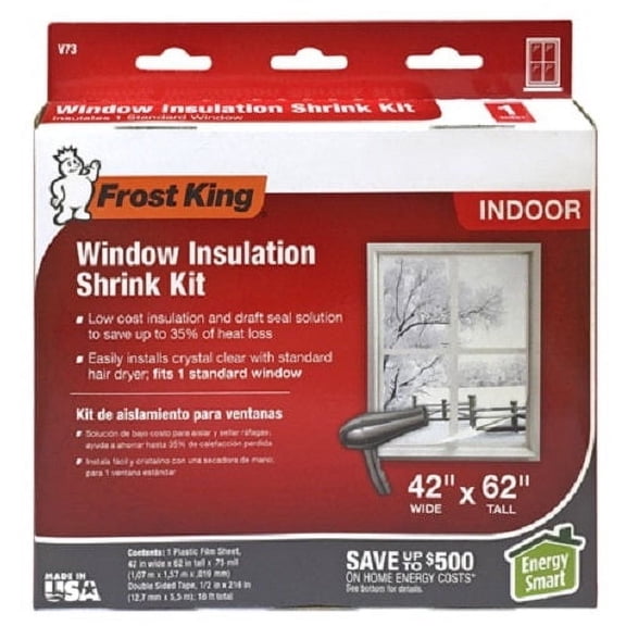 Thermwell V73H Frost King 42" x 62" Indoor Shrink Window Insulator Kit - Quantity of 24