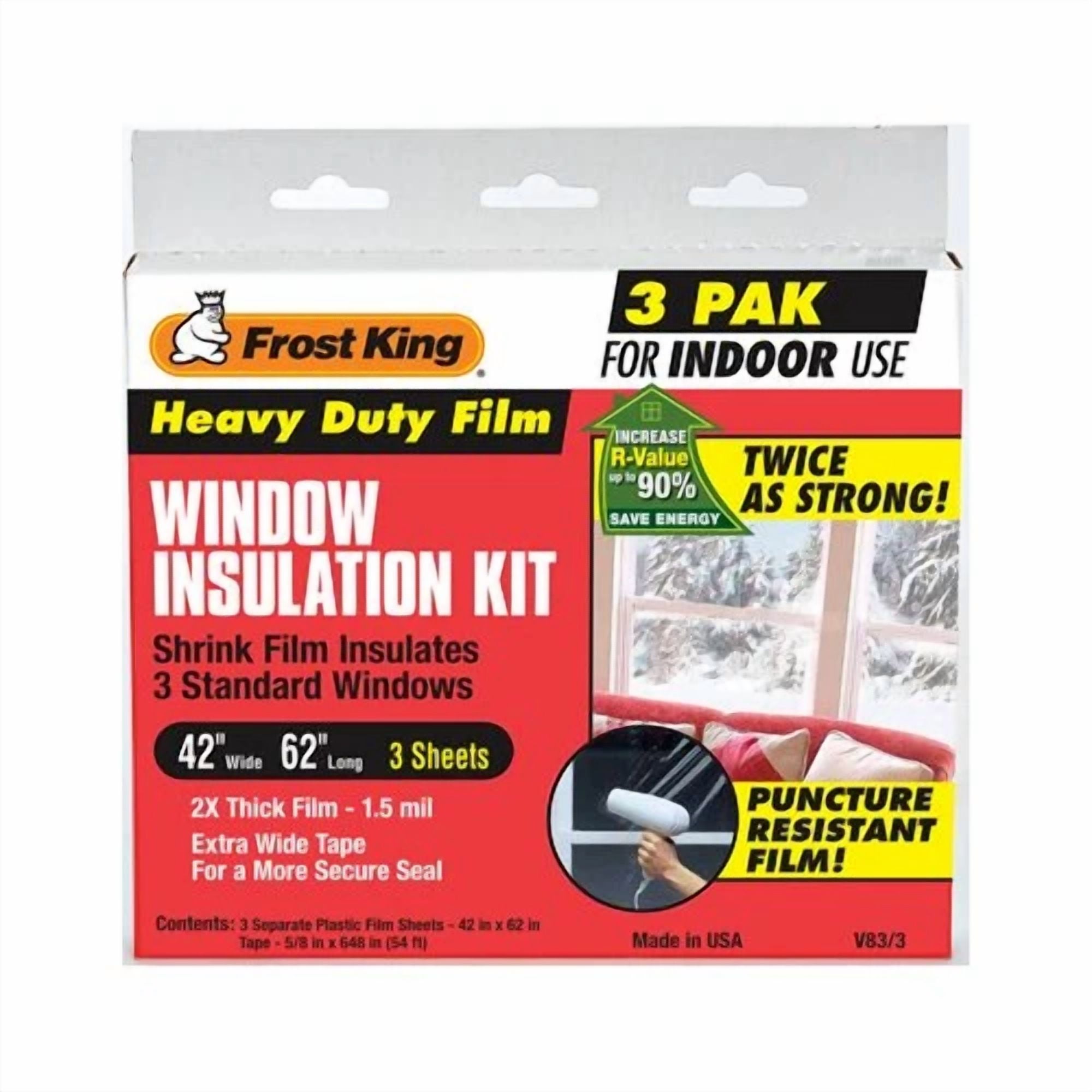 Thermwell V83-3 3 Pack Film Window Insulation Kit - 42 X 62 In.