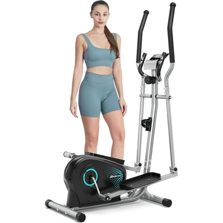 Therunfit Elliptical Exercise Machine, Ultra-Quiet, 16 Resistance Levels, LCD Monitor