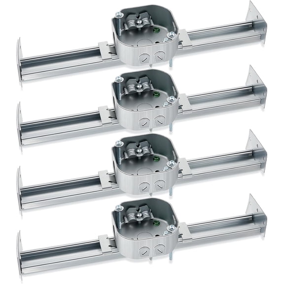 Therwen 4 Pieces Adjustable Fan Electrical Box Brace for Ceiling Fans and Light Fixtures Ceiling Fan Mounting Bracket, 14.2 Inches in Length