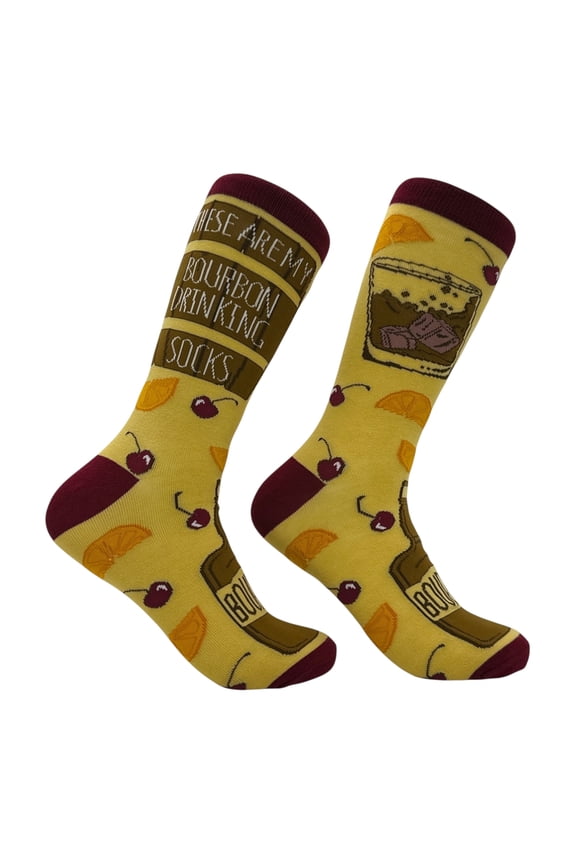 These Are My Bourbon Drinking Socks Funny Sarcastic Liquor Graphic Novelty Footwear for Men