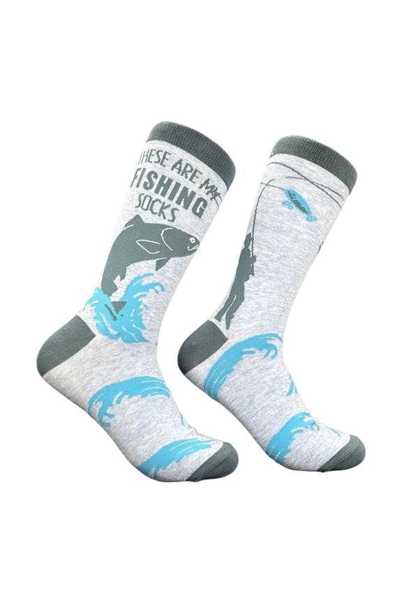 These Are My Fishing Socks Funny Sarcastic Fish Graphic Novelty Footwear For Men