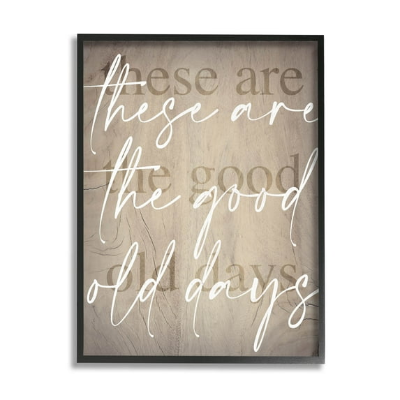 These Are The Good Old Days Phrase Inspirational Graphic Art Black Framed Art Print Wall Art