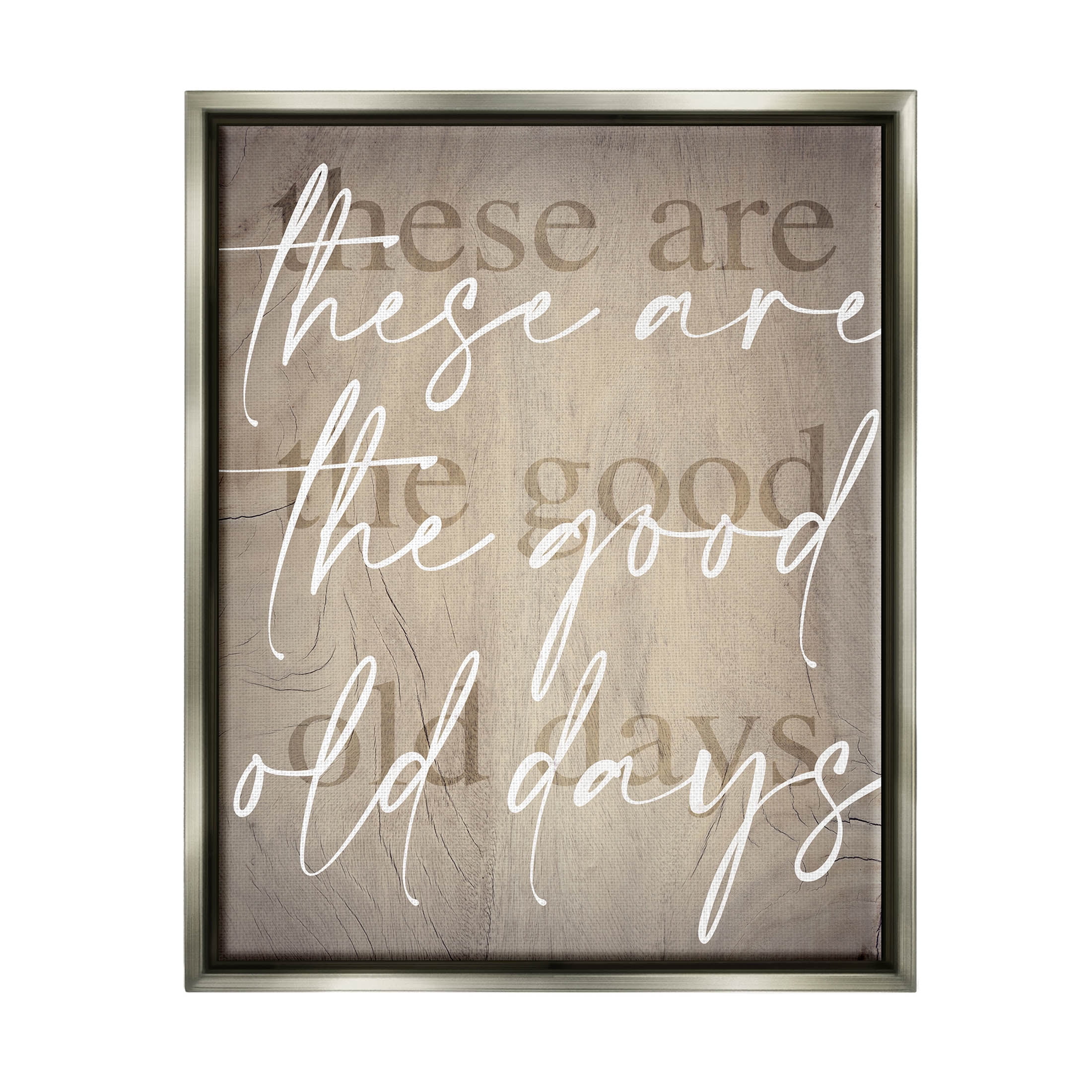 These Are The Good Old Days Phrase Inspirational Graphic Art Luster Gray Framed Art Print Wall Art