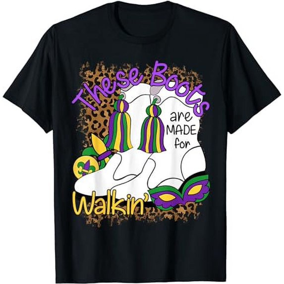 These Boots Are Made For Walkin' Marching Boots Leopard Mask T-Shirt