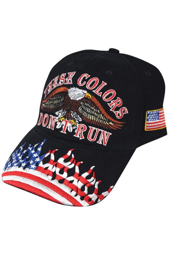 These Colors Dont Run Baseball Cap With Embroidered Eagle And American Flag