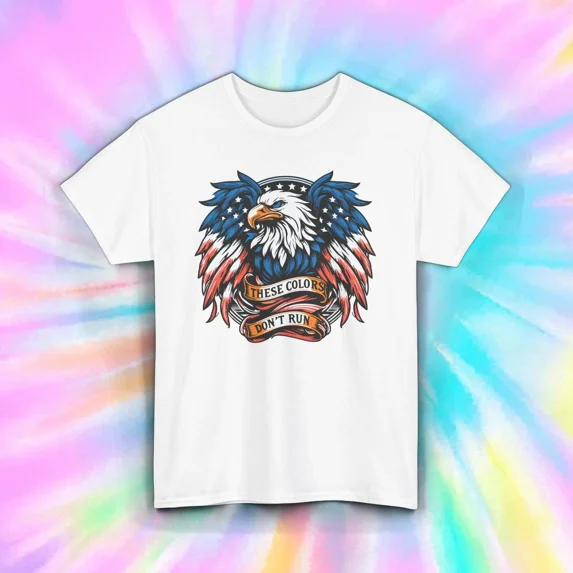 These Colors Dont Run Patriotic Eagle Bold Heritage Freedom Pride Unisex T-Shirt, up to size 5XL