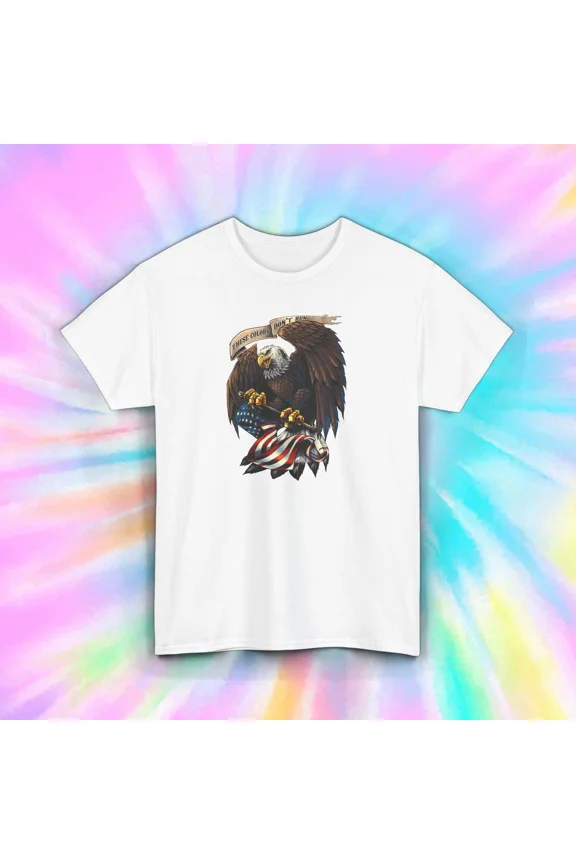 These Colors Dont Run Patriotic Eagle Heritage Freedom Pride Retro Graphic Unisex T-Shirt, up to size 5XL
