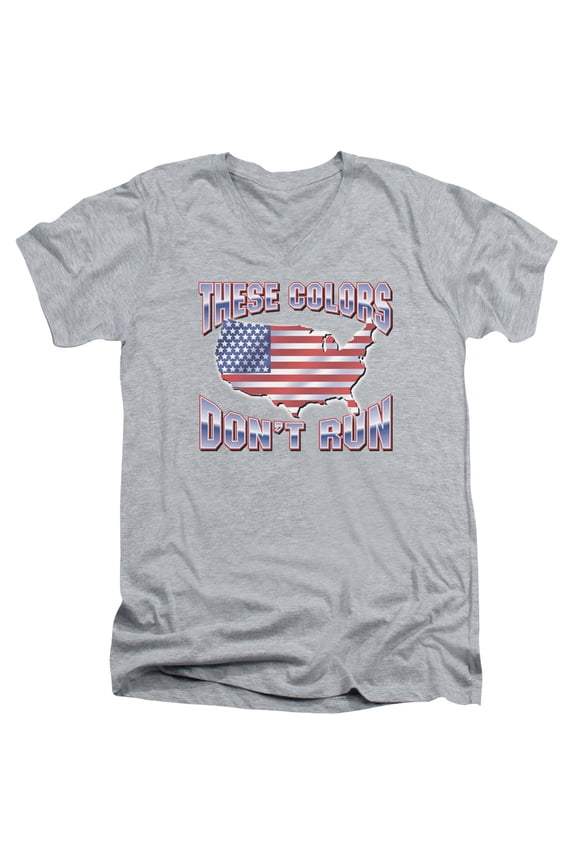 - These Colors Dont Run - Slim Fit V Neck Shirt - X-Large