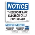 thumbnail image 1 of These Doors Are Electronically Controlled OSHA Notice Aluminum Sign 24 Inch x 18 Inch - 5 Pack, 1 of 8