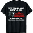 thumbnail image 1 of These Guns No Longer Identify As Guns Funny Gun T-Shirt, 1 of 4