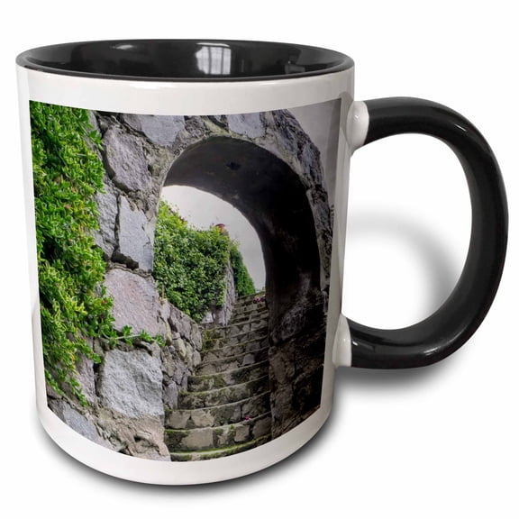 3drose, These Old Stone Steps Connect Courtyards at a Home in the High Andes., 11oz Two-tone Black Mug