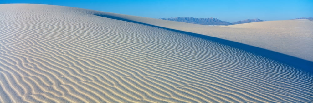 These are sand dunes in the morning There are lines in the sand that form a pattern from the wind Canvas Art - Panoramic Images (36 x 12)
