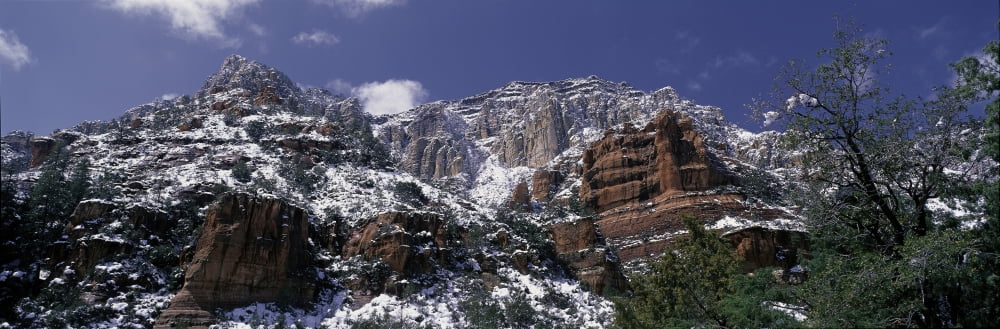 These are the red rocks of Sedona after a freshly fallen snow Canvas Art - Panoramic Images (36 x 12)