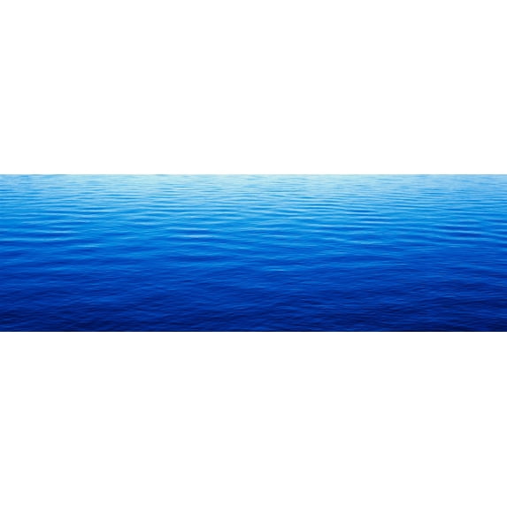 These are water reflections in Lake Tahoe. The water is a deep blue and the small ripples in the water form a pattern. Poster Print (36 x 12)