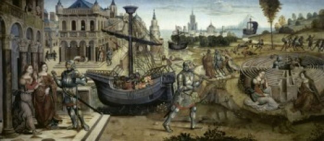 Theseus and the Minotaur 15th C Master of the Cassoni (Italian) Musee du Petit-Palais Avignon France Canvas Art - (24 x 36)