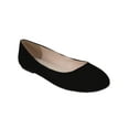 thumbnail image 1 of Thesis Formal Shoes Brand City Classified Women Ballet Flats Basic Slip On Round Toe Black Suede Nubuck, 1 of 2