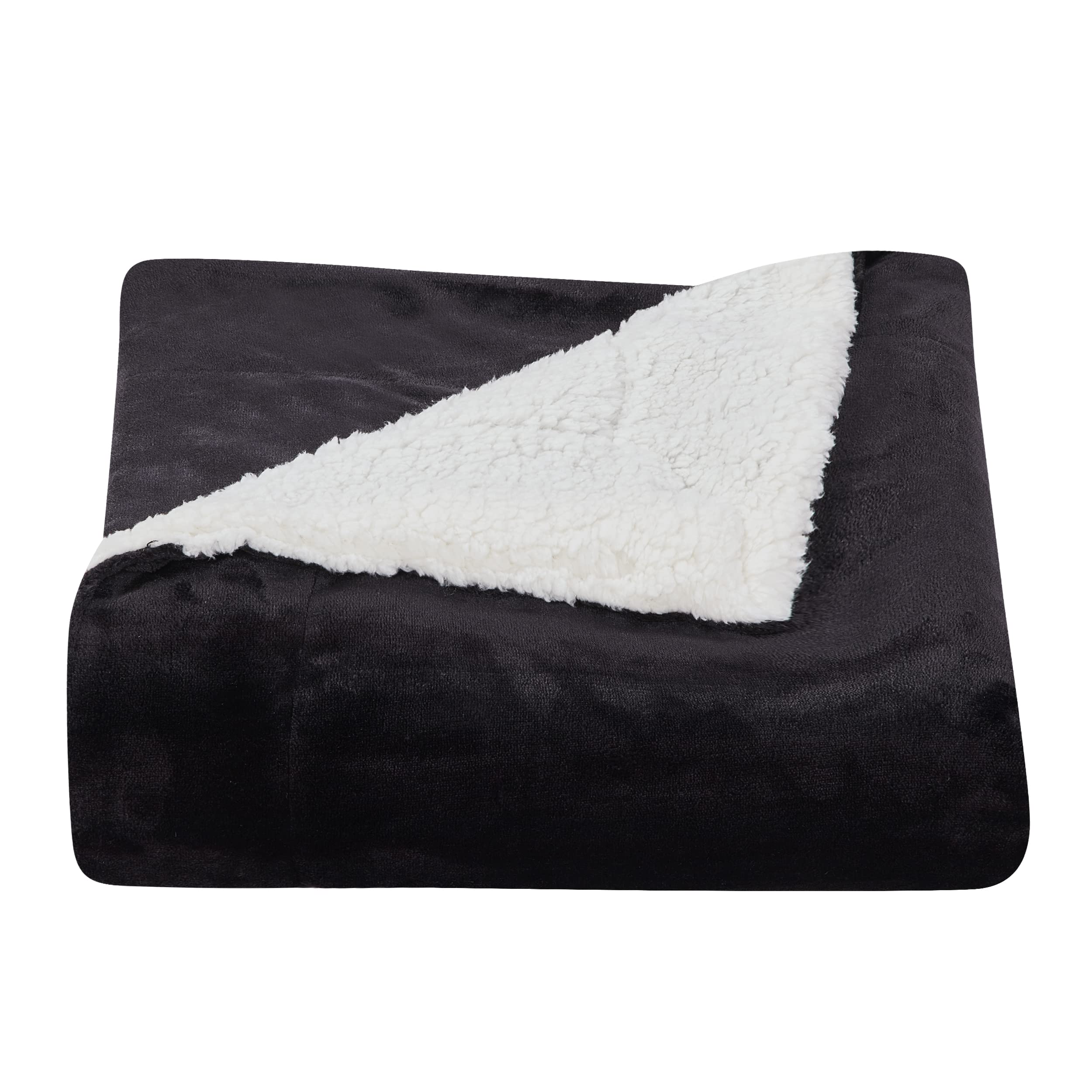 Thesis Sherpa Fleece Throw Blanket for Couch Black Throw Blanket