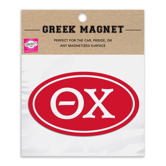 Theta Chi Oval Fraternity Car Magnet Set of 2 - Removable, No Residue, All-Weather Magnets for Fraternity Guys and Student Drivers