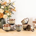 thumbnail image 1 of Theterra Ceramic Coffee Mugs Set of 6, 12oz Handmade Coffee Cups with Handle for Latte, Tea, Milk, Beer, Hot Cocoa, Coca Mocha, 1 of 8