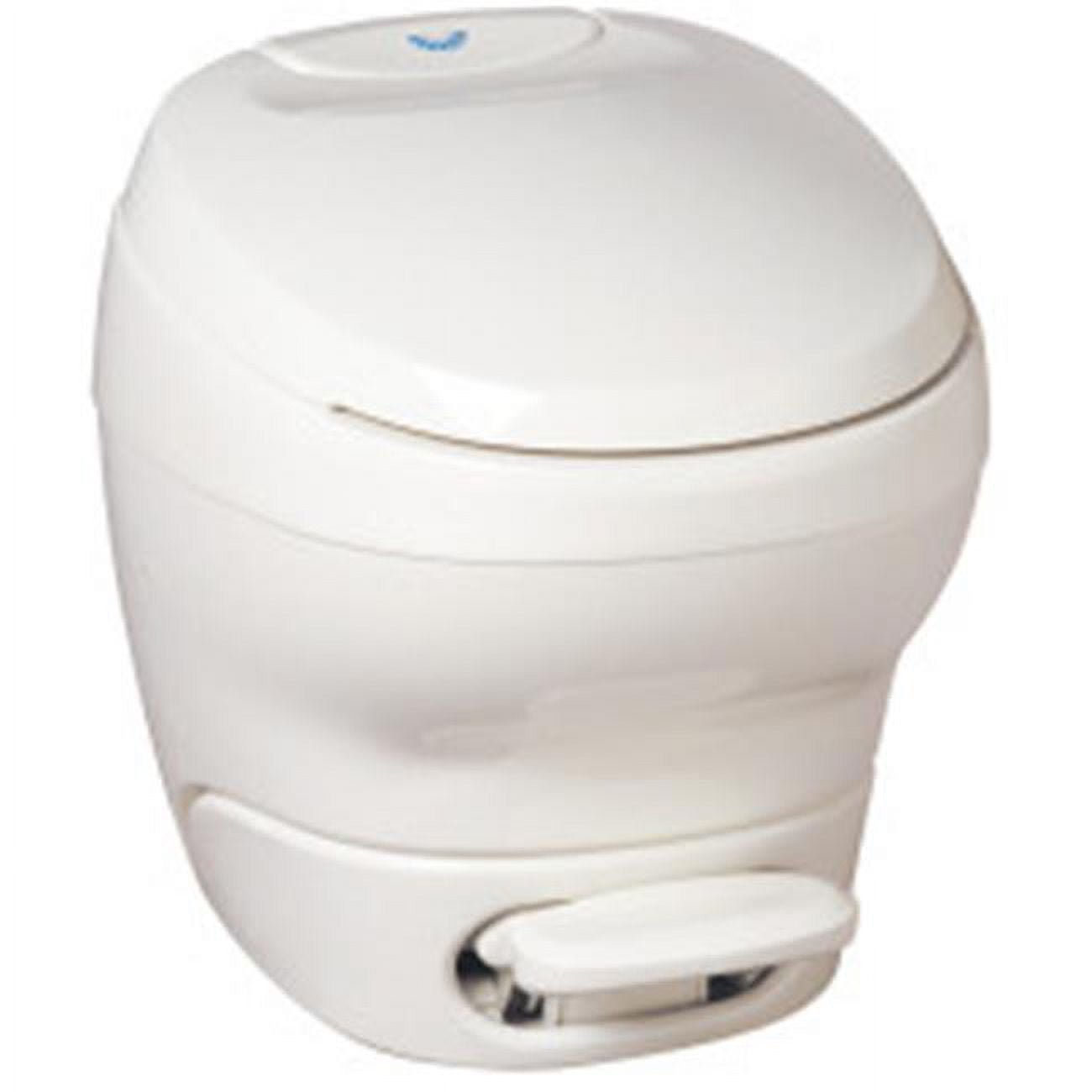 White Round Plastic Manual Flush RV Toilet with Pedal Control