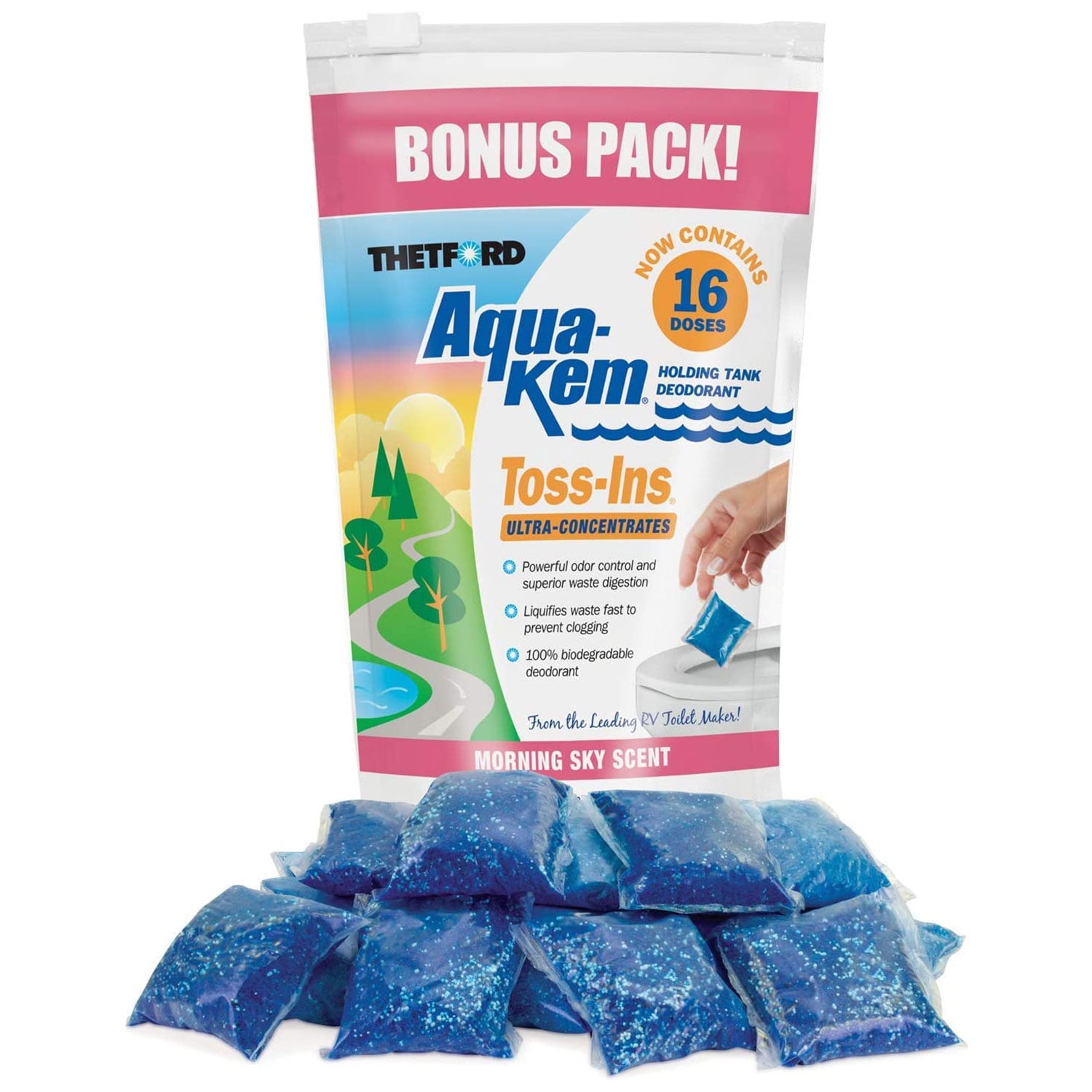 Thetford Aqua Kem Toss In RV Holding Tank Odor Deodorizers (16 Pack