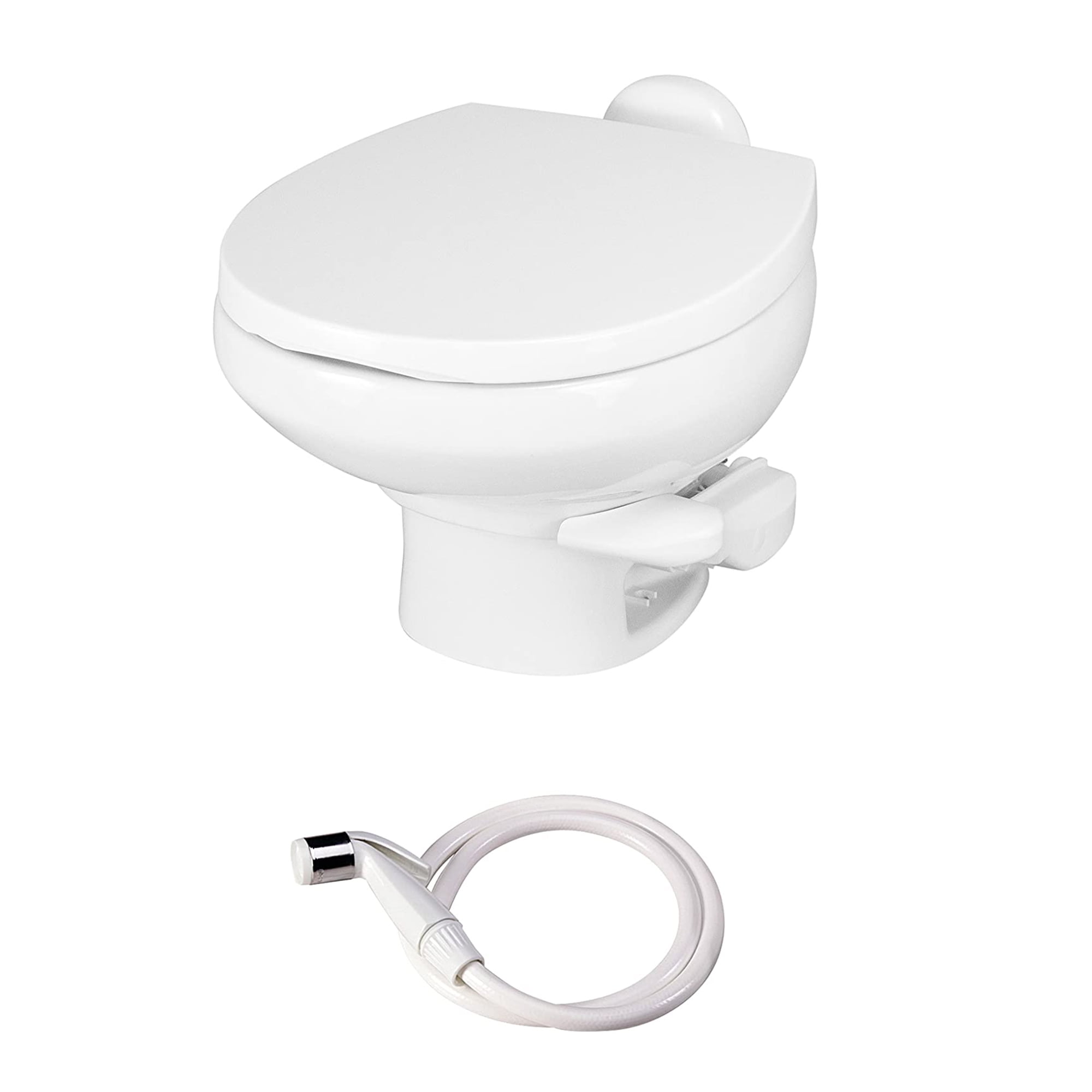 Aqua Magic Style II RV Toilet with Hand Sprayer / Low Profile / White ...