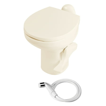 Thetford Aqua-Magic Style II RV Toilet w/ Hand Sprayer, High, Bone, 42064,17-7/8 x 20 x 15 in