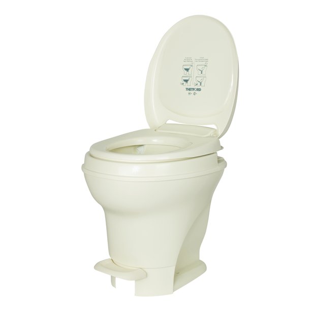 Thetford AquaMagic V Pedal Flush RV Toilet, High, Parchment, 3167217.