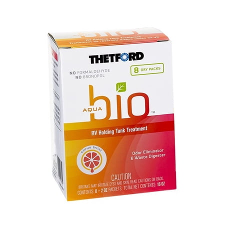 Thetford AquaBio 96600 RV Holding Tank Treatment Citrus Twist Scent, Formaldehyde Free 8 Pack Dripack
