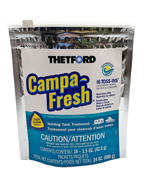 Thetford Campa-Fresh Ocean Breeze Toss-Ins Holding Tank Treatment, 16 ct, Blue