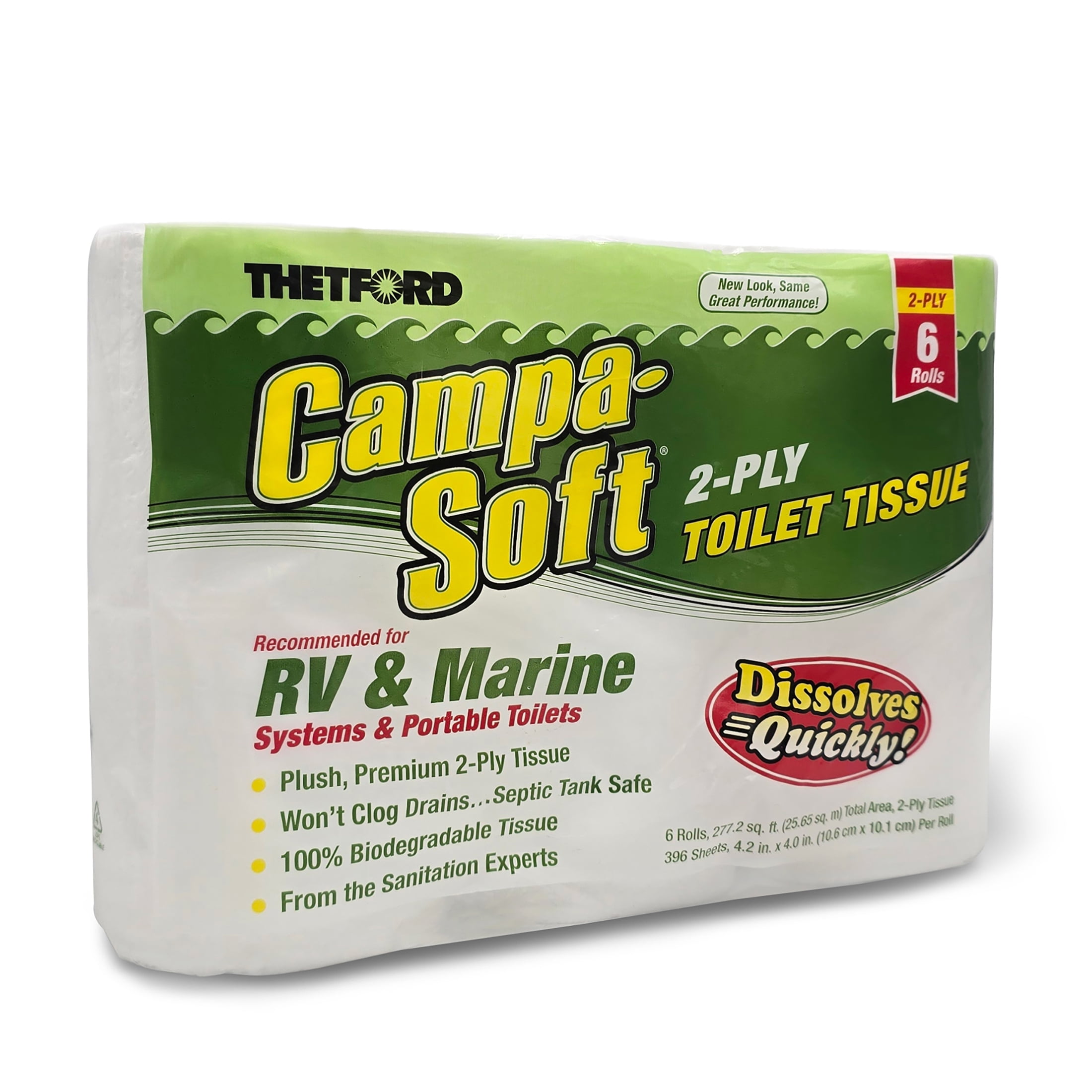 Thetford Campa-Soft RV & Marine Toilet Paper, 6 Rolls, 96005