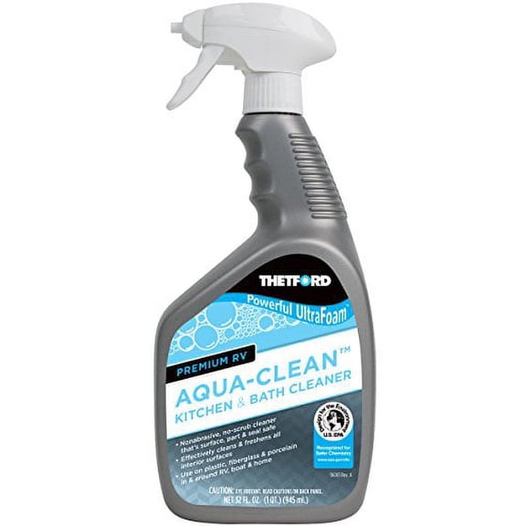 Thetford Premium RV Aqua-Clean Kitchen and Bath Cleaner-UltraFoam-32 oz 36971, 32. Fluid_Ounces