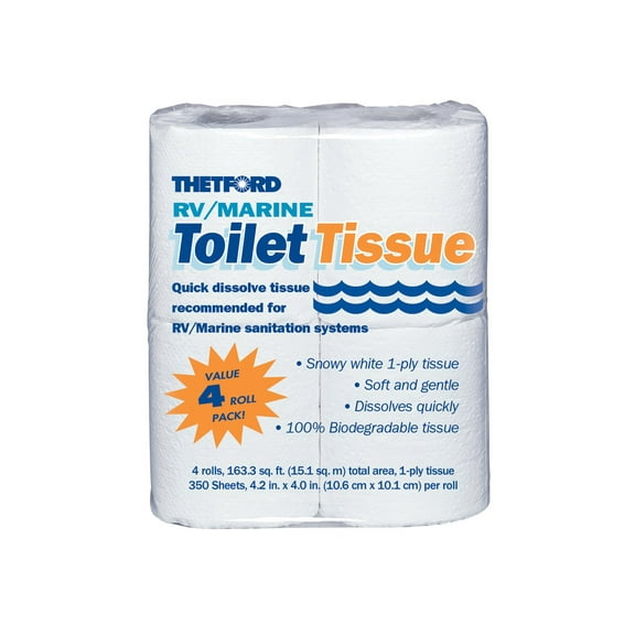 Thetford RV/ Marine Toilet Tissue - Toilet Paper for RV and Marine - 1-ply - 4 rolls - Thetford 20804 C40