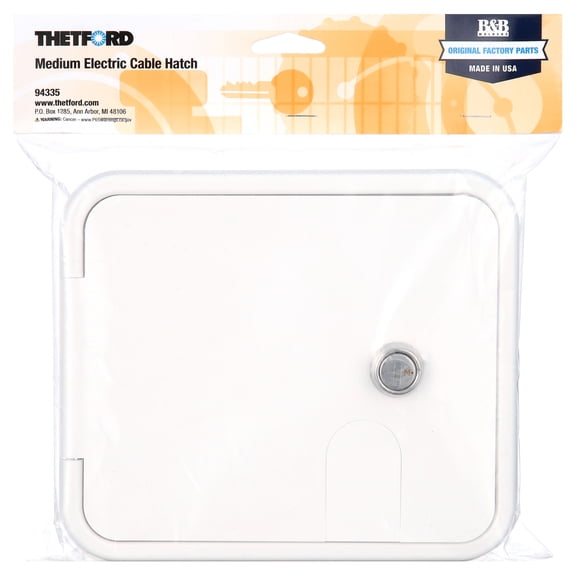 Thetford RV Universal Medium Electric Cable Hatch Polar White, 94335