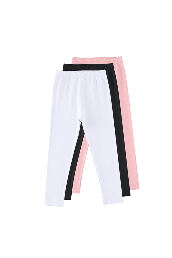 3-Pack Tod-dler Kids' Cotton Leggings - Black, 4-5T, Soft Breathable Slim-Fit, Elastic Waist, Everyday Wear for 4-5 Year Olds - Walmart Exclusive Value Pack