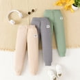 thumbnail image 1 of Thetops Beige Tod-dler 3-Pack Pants Set (Size 4T) - Soft Stretch Polyester Spandex, Ribbed Texture, Elastic Waist, Cuffed Ankle for 1-6Y Daily Wear/Playdate, 1 of 9