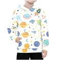 thumbnail image 1 of Thetops Big Boys 7T White Space Hoodie - Comfortable Polyester, Machine-Washable with Stars & Rockets for Kids, 1 of 3