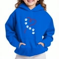 thumbnail image 1 of Thetops Big Girls 11T Blue Hoodie - Cute Paw Print & Heart Design, Durable Polyester, Easy Care, Everyday Casual Sweatshirt, 1 of 4