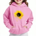 thumbnail image 1 of Thetops Big Girls 13T Pink Hoodie - Sunflower Shattered Petal Graphic, 100% Polyester, Hooded, Machine Washable, 1 of 4