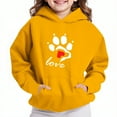 thumbnail image 1 of Thetops Big Girls 7T Yellow Hoodie - Pet Themed Paw Print with Love Motif, 100% Polyester Casual Sweatshirt, 1 of 4