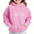 thumbnail image 1 of Thetops Big Girls' Hoodie 13T Pink, 100% Polyester, Heart Graphic, Kangaroo Pocket, Machine Washable, Durable Sweatshirt for School & Play, 1 of 4