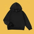 thumbnail image 1 of Thetops Big Girls Hoodie 9-10T Black - 100% Cotton, Kangaroo Pocket Relaxed Fit, Soft Breathable for School & Daily Wear, 1 of 3